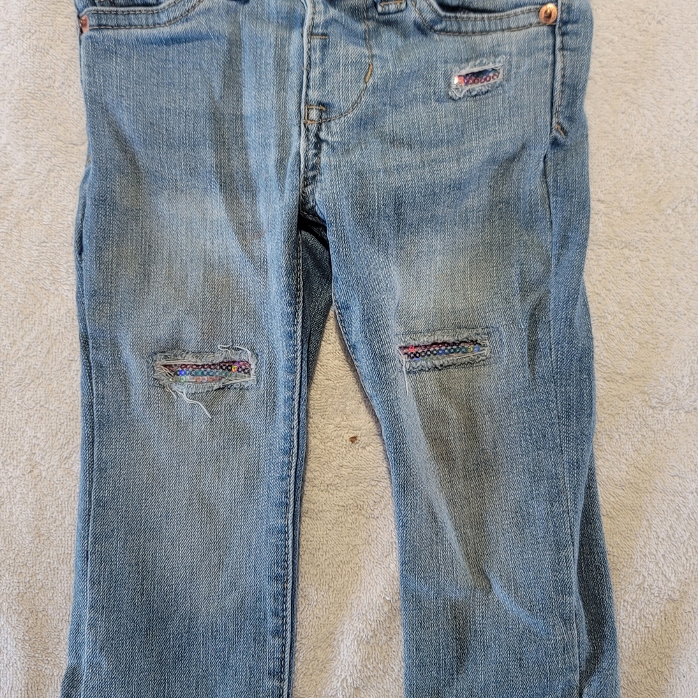 Cat & Jack Blue Distressed Straight Leg Jeans